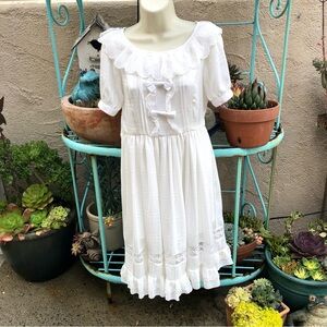 NWOT Lolitimes White Lolita Zhi Jin Yuan Soft Bows Lace Cosplay Dress